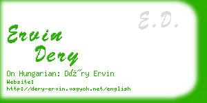 ervin dery business card